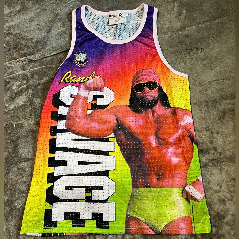 WWE WWF CHALKLINE MACHO MAN RANDY SAVAGE JERSEY - size small